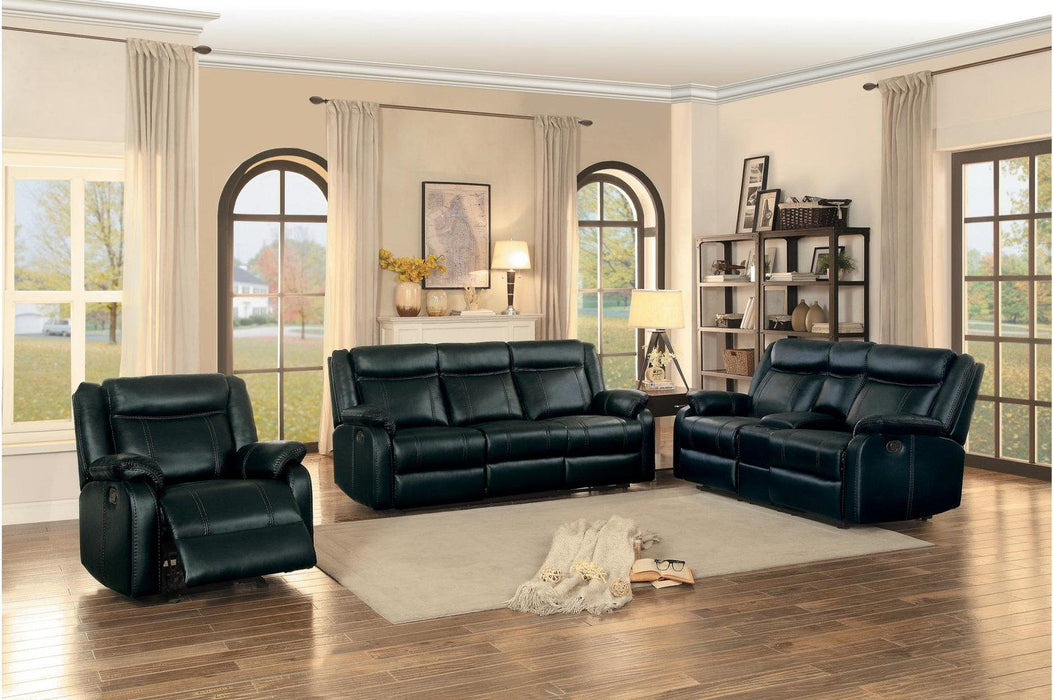 Jude Double Glider Recliner Sofa in Black 8201BLK-3 - Home Furniture And More (Brentwood, MD)