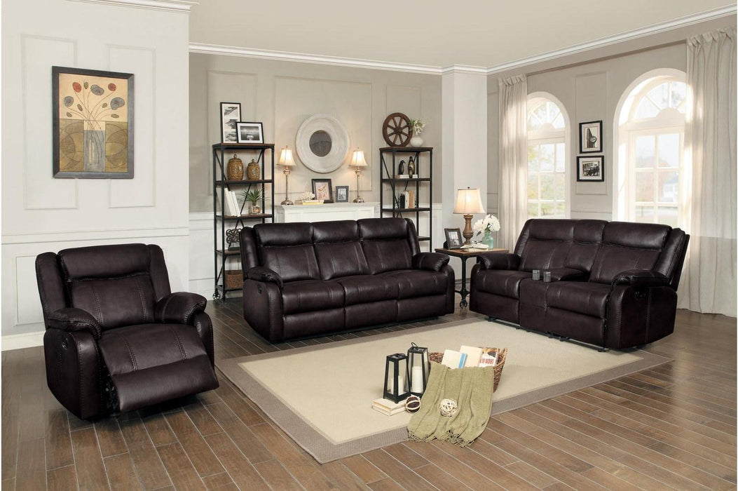 Jude Double Glider Recliner Sofa in Brown 8201BRW-3 - Home Furniture And More (Brentwood, MD)