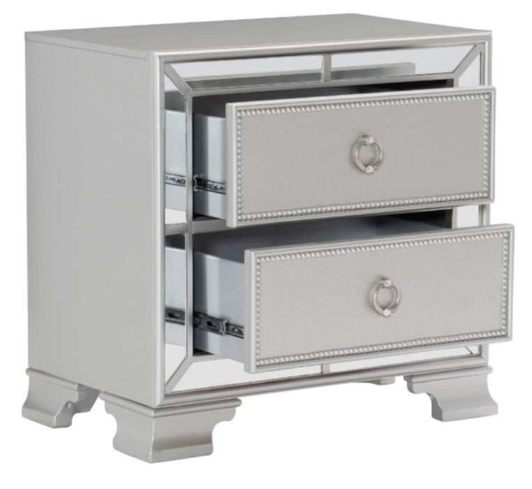 Avondale Nightstand in Silver 1646-4 - Home Furniture And More (Brentwood, MD)
