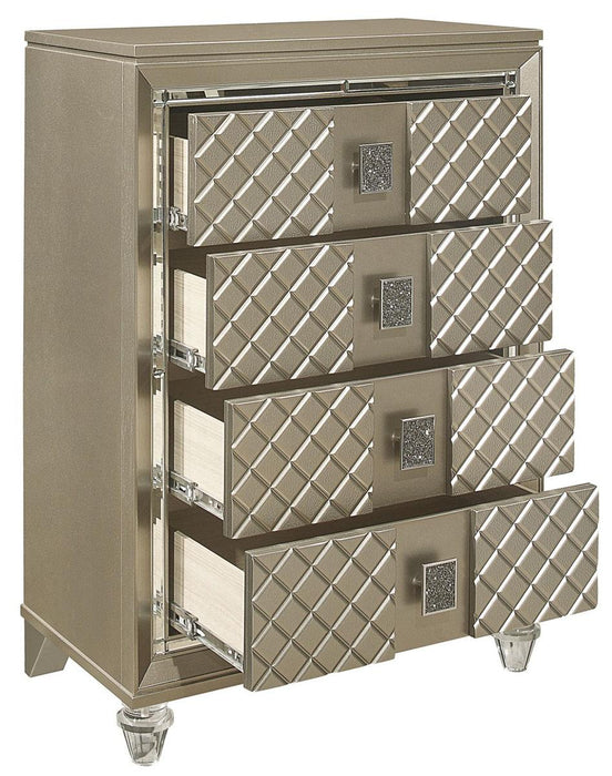 Youth Loudon 4 Drawer Chest in Champagne Metallic B1515-9 - Home Furniture And More (Brentwood, MD)