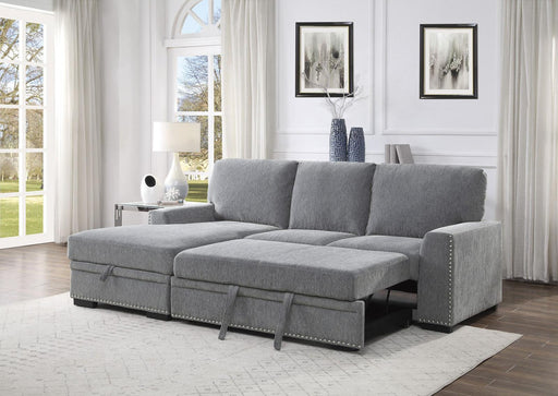 Morelia 2pc Sectional with Pull Out Bed and Left Chaise in Dark Gray 9468DG*2LC2R - Home Furniture And More (Brentwood, MD)