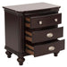 Marston 3 Drawer Nightstand in Dark Cherry 2615DC-4 - Home Furniture And More (Brentwood, MD)