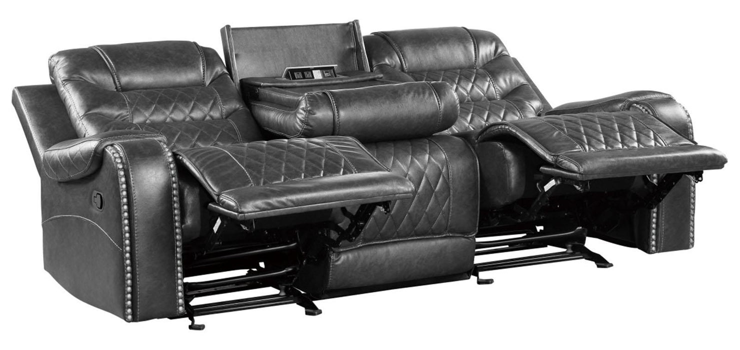 Putnam Power Double Reclining Sofa with Drop-Down in Gray 9405GY-3PW - Home Furniture And More (Brentwood, MD)