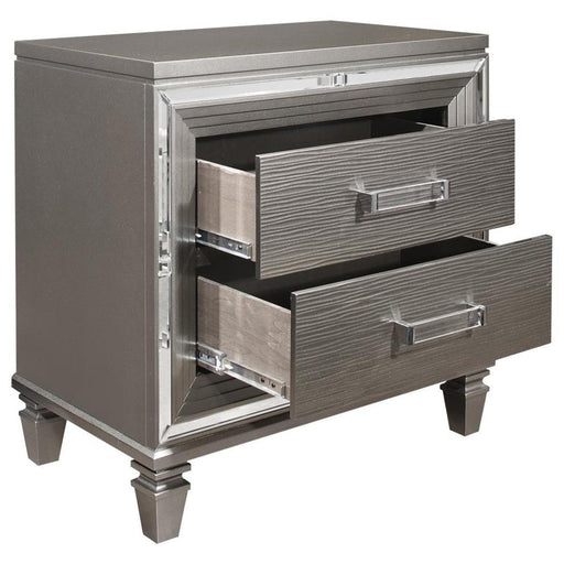 Tamsin Nightstand in Silver Grey Metallic 1616-4 - Home Furniture And More (Brentwood, MD)