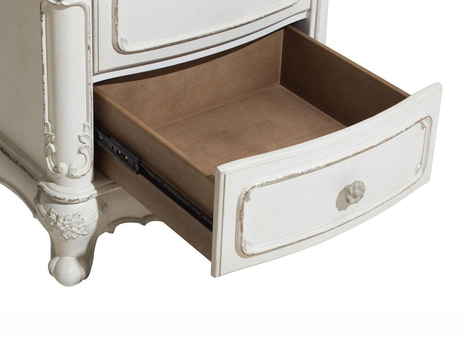 Cinderella Night Stand in Antique White with Grey Rub-Through 1386NW-4 - Home Furniture And More (Brentwood, MD)