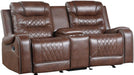 Putnam Double Glider Reclining Loveseat in Brown 9405BR-2 - Home Furniture And More (Brentwood, MD)