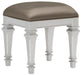 Avondale Vanity Stool in Silver 1646-14 - Home Furniture And More (Brentwood, MD)
