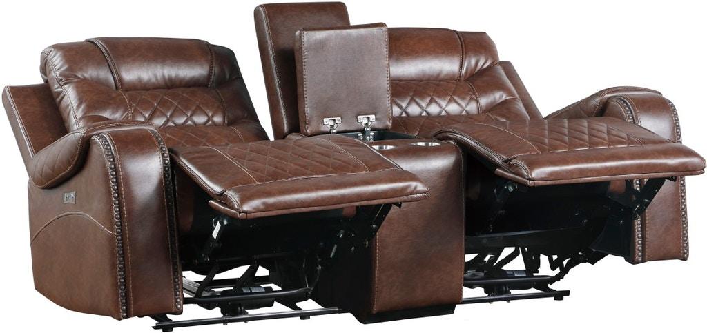 Putnam Power Double Reclining Loveseat in Brown 9405BR-2PW - Home Furniture And More (Brentwood, MD)