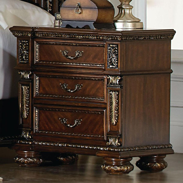 Catalonia 3 Drawer Nightstand in Cherry 1824-4 - Home Furniture And More (Brentwood, MD)