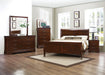 Mayville Queen Sleigh Bed in Brown Cherry 2147-1 - Home Furniture And More (Brentwood, MD)