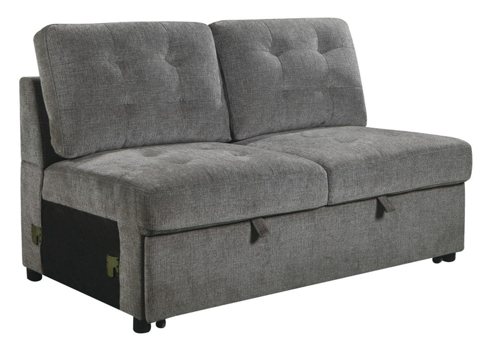 Logansport Armless 2-Seater with Pull-out Bed in Gray 9401GRY-2A - Home Furniture And More (Brentwood, MD)