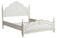 Cinderella Queen Poster Bed in Antique White 1386NW-1* - Home Furniture And More (Brentwood, MD)