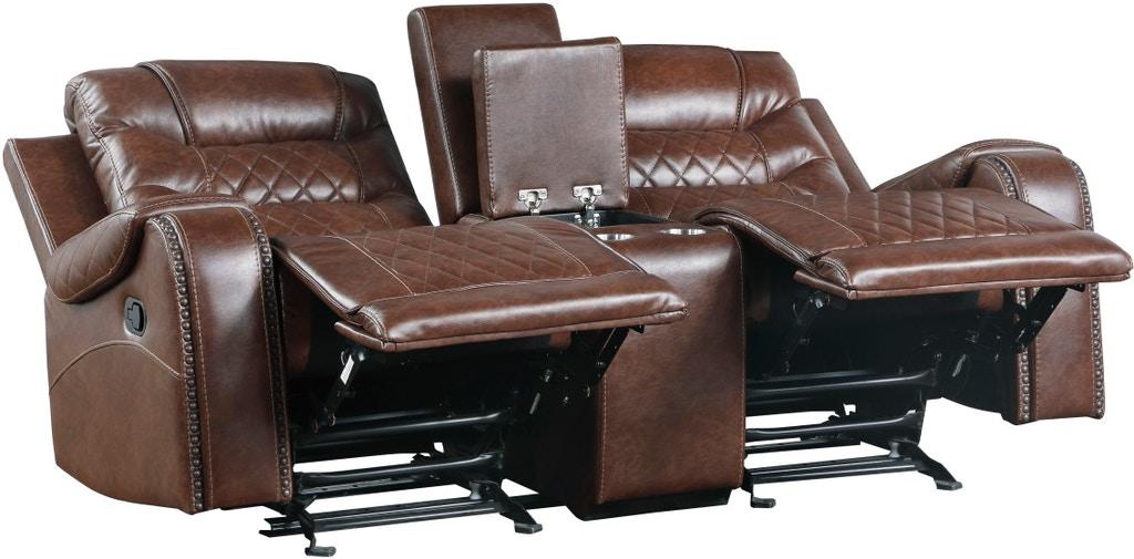 Putnam Double Glider Reclining Loveseat in Brown 9405BR-2 - Home Furniture And More (Brentwood, MD)