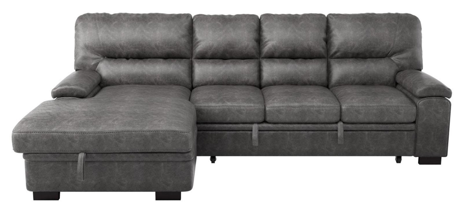 Michigan Sectional with Pull Out Bed and Left Chaise in Dark Gray 9407DG*2LC3R - Home Furniture And More (Brentwood, MD)