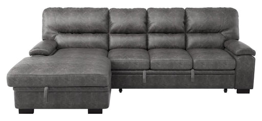 Michigan Sectional with Pull Out Bed and Left Chaise in Dark Gray 9407DG*2LC3R - Home Furniture And More (Brentwood, MD)