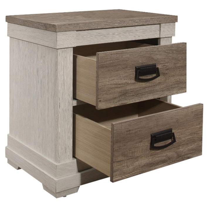 Arcadia Nightstand in White & Weathered Gray 1677-4 - Home Furniture And More (Brentwood, MD)