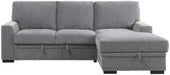 Morelia 2pc Sectional with Pull Out Bed and Right Chaise in Dark Gray 9468DG*2RC2L - Home Furniture And More (Brentwood, MD)