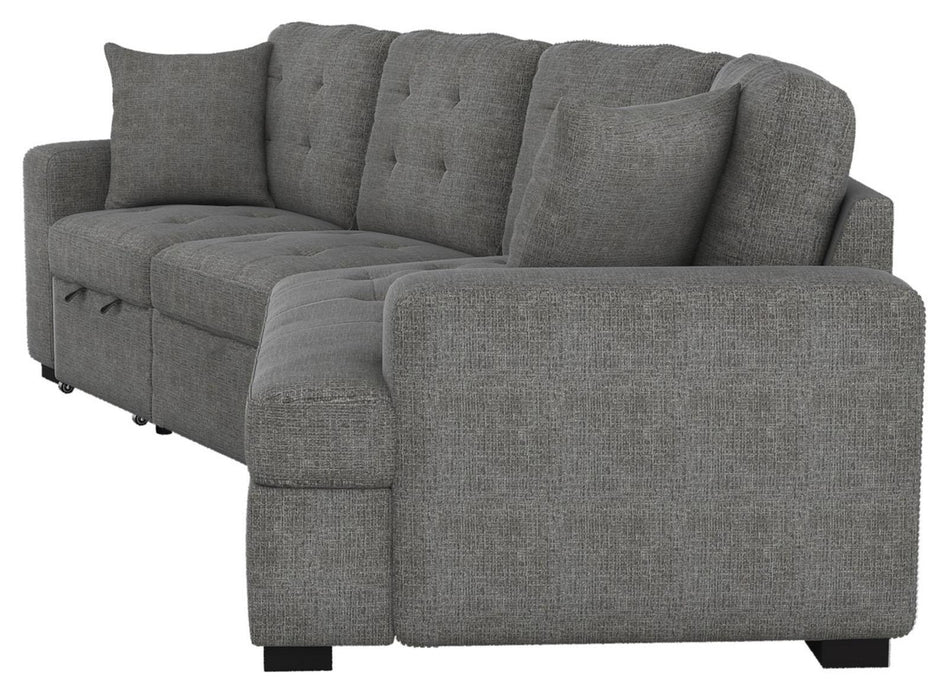 Logansport Right Side Cuddler with 1 Pillow in Gray 9401GRY-RU - Home Furniture And More (Brentwood, MD)