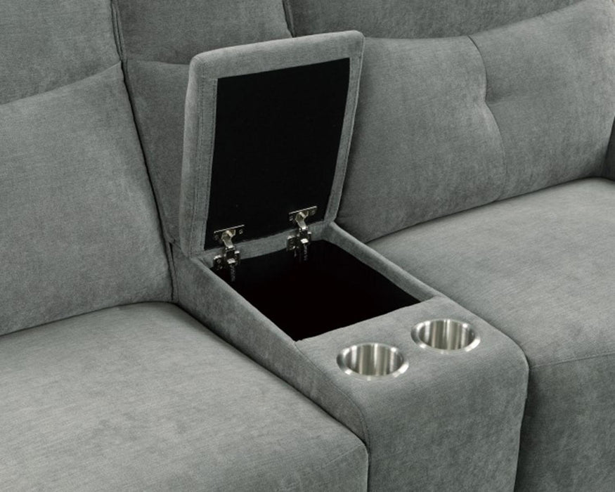 Tesoro Power Double Reclining Loveseat in Dark Gray 9509DG-2CNPWH* - Home Furniture And More (Brentwood, MD)