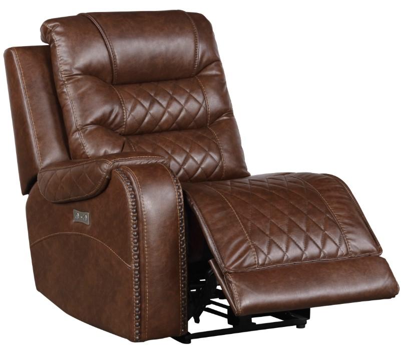Putnam Power Left Side Reclining Chair with USB Port in Brown 9405BR-LRPW - Home Furniture And More (Brentwood, MD)