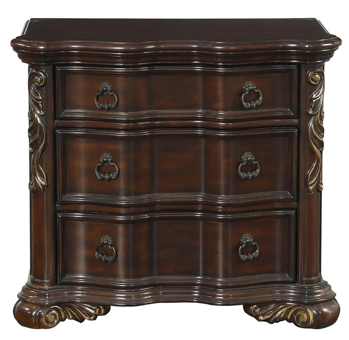 Royal Highlands 3 Drawer Nightstand in Rich Cherry 1603-4 - Home Furniture And More (Brentwood, MD)