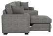 Logansport Left Side 2-Seater with Pull-out Ottoman and 1 Pillow in Gray 9401GRY-2L - Home Furniture And More (Brentwood, MD)