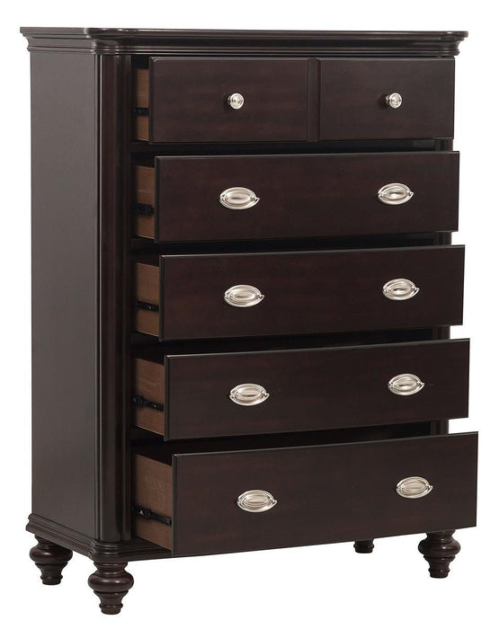 Marston 5 Drawer Chest in Dark Cherry 2615DC-9 - Home Furniture And More (Brentwood, MD)