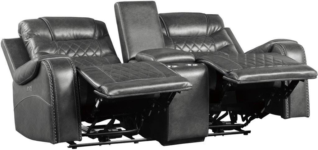 Putnam Power Double Reclining Loveseat in Gray 9405GY-2PW - Home Furniture And More (Brentwood, MD)