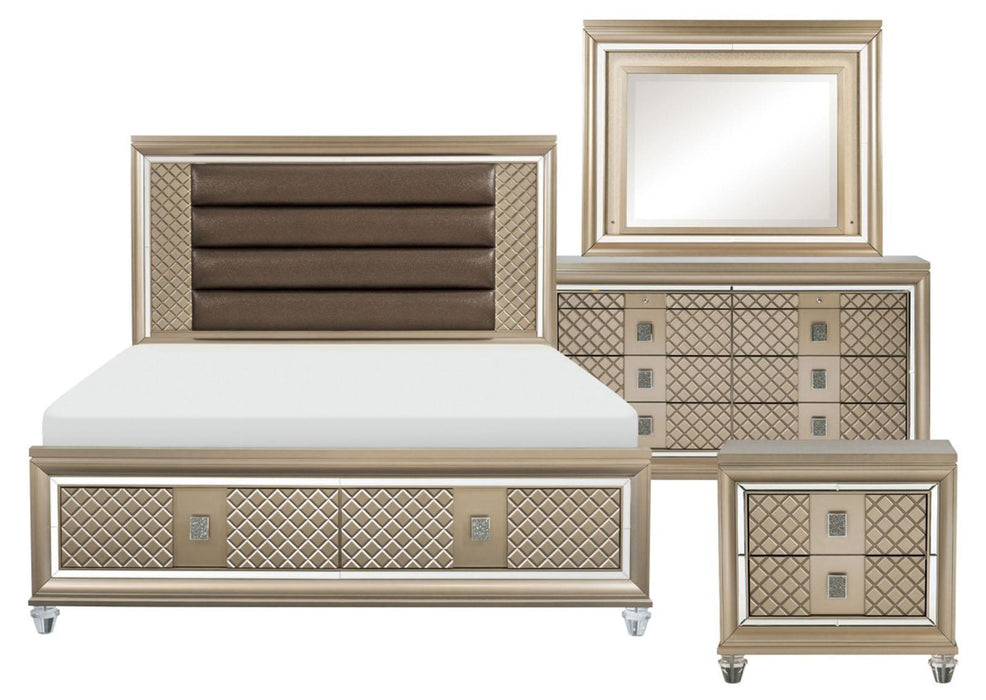 Loudon 2 Drawer Nightstand in Champagne Metallic 1515-4 - Home Furniture And More (Brentwood, MD)