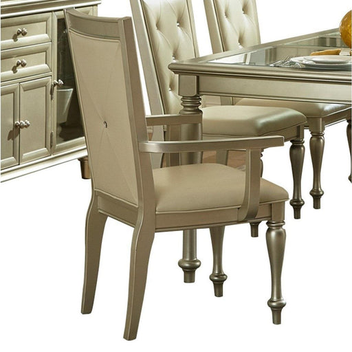 Celandine Arm Chair in Silver (Set of 2) - Home Furniture And More (Brentwood, MD)