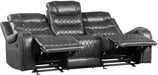 Putnam Power Double Reclining Sofa with Drop-Down in Gray 9405GY-3PW - Home Furniture And More (Brentwood, MD)