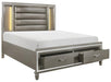 Tamsin King Upholstered Storage Bed in Silver Grey Metallic 1616K-1EK* - Home Furniture And More (Brentwood, MD)