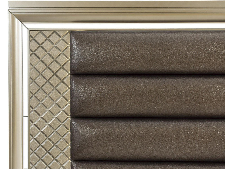 Loudon King Platform with Storage Bed in Champagne Metallic 1515K-1EK* - Home Furniture And More (Brentwood, MD)