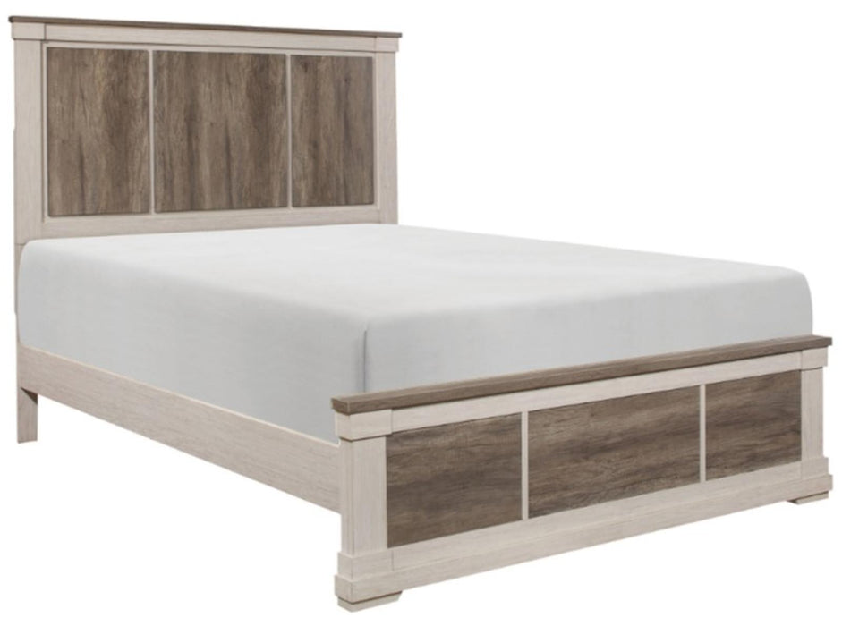 Arcadia Full Panel Bed in White & Weathered Gray 1677F-1* - Home Furniture And More (Brentwood, MD)