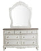 Cinderella Mirror in Antique White with Grey Rub-Through 1386NW-6 - Home Furniture And More (Brentwood, MD)