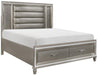 Tamsin King Upholstered Storage Bed in Silver Grey Metallic 1616K-1EK* - Home Furniture And More (Brentwood, MD)