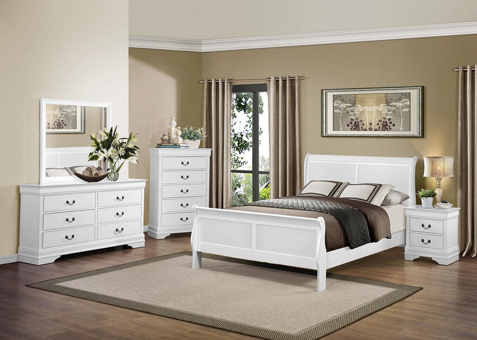Mayville Queen Sleigh Bed in White 2147W-1 - Home Furniture And More (Brentwood, MD)