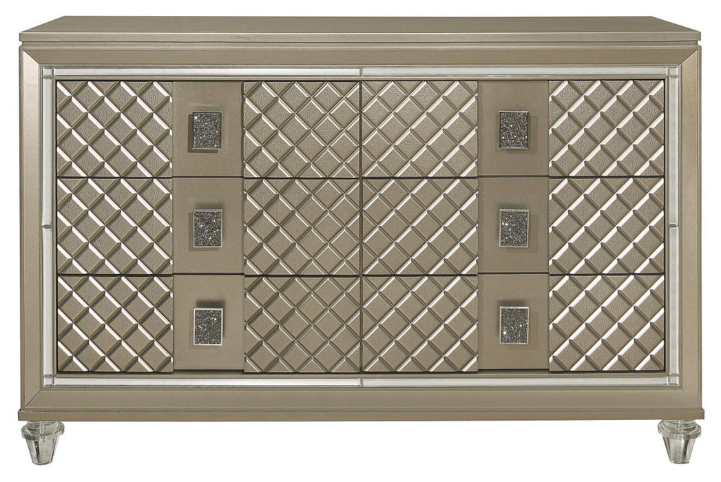 Youth Loudon 6 Drawer Dresser in Champagne Metallic B1515-5 - Home Furniture And More (Brentwood, MD)