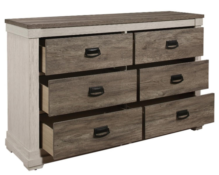 Arcadia Dresser in White & Weathered Gray 1677-5 - Home Furniture And More (Brentwood, MD)