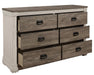 Arcadia Dresser in White & Weathered Gray 1677-5 - Home Furniture And More (Brentwood, MD)