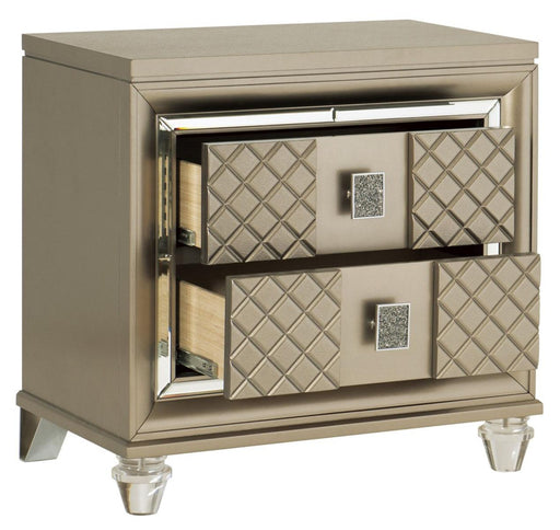 Loudon 2 Drawer Nightstand in Champagne Metallic 1515-4 - Home Furniture And More (Brentwood, MD)