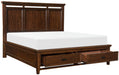 Frazier Queen Upholstered Storage Platform Bed in Dark Cherry 1649-1* - Home Furniture And More (Brentwood, MD)