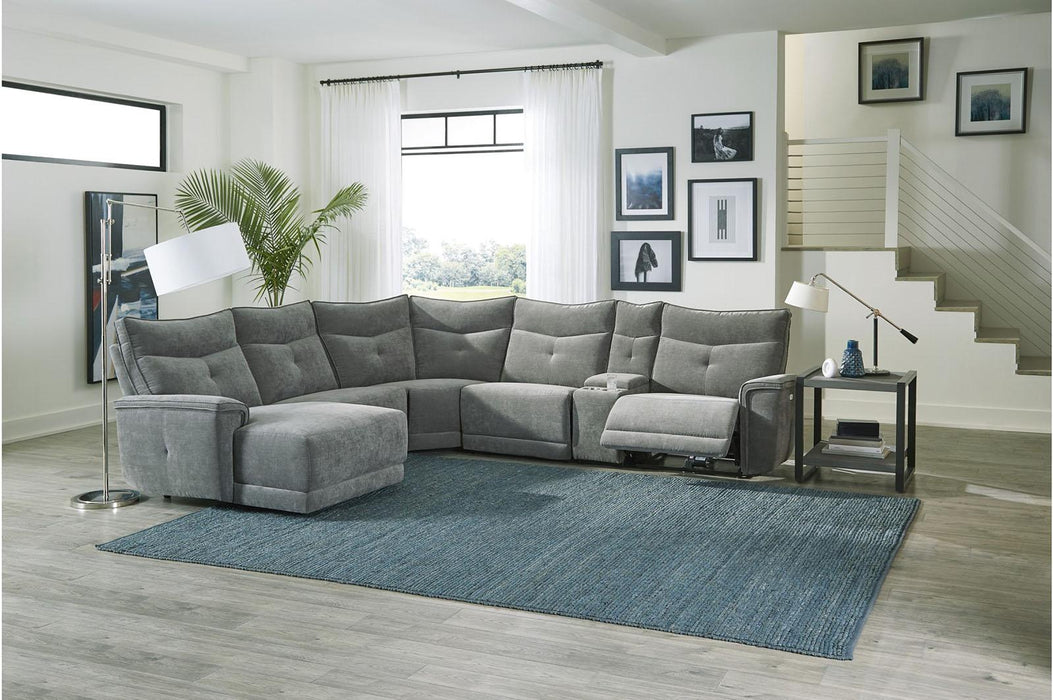 Tesoro Left Side Chaise in Dark Gray 9509DG-5L - Home Furniture And More (Brentwood, MD)