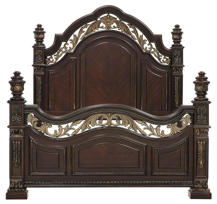 Catalonia Queen Poster Bed in Cherry 1824-1 - Home Furniture And More (Brentwood, MD)
