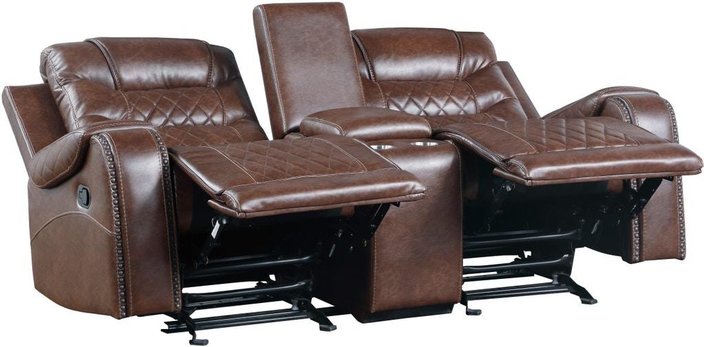 Putnam Double Glider Reclining Loveseat in Brown 9405BR-2 - Home Furniture And More (Brentwood, MD)