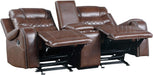 Putnam Double Glider Reclining Loveseat in Brown 9405BR-2 - Home Furniture And More (Brentwood, MD)