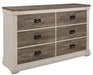 Arcadia Dresser in White & Weathered Gray 1677-5 - Home Furniture And More (Brentwood, MD)