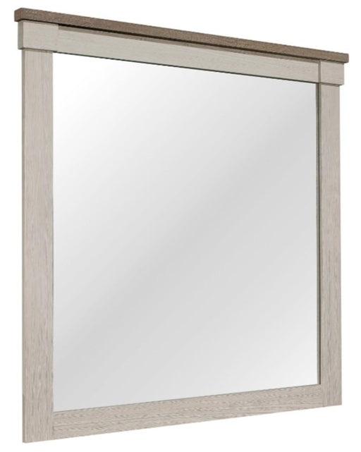 Arcadia Mirror in White & Weathered Gray 1677-6 - Home Furniture And More (Brentwood, MD)
