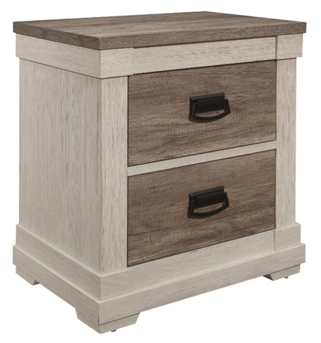 Arcadia Nightstand in White & Weathered Gray 1677-4 - Home Furniture And More (Brentwood, MD)