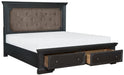Bolingbrook King Upholstered Storage Platform Bed in Coffee 1647K-1EK* - Home Furniture And More (Brentwood, MD)